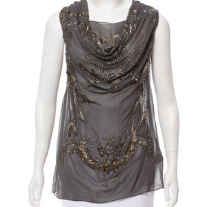 All Saints grey beaded top size 2 NWOT